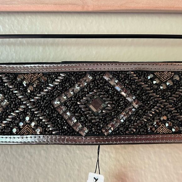NWT - WHBM Elegant Silver, Gold, Black Beaded & Sequence Belt - Large - Picture 2 of 6